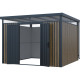 Abrigo de jardim em aço galvanizado de 0,4 mm Woodsteel 8,8 m² com kit de ancoragem – X-Métal
