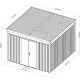 Abrigo de jardim em aço galvanizado de 0,4 mm Woodsteel 8,8 m² com kit de ancoragem – X-Métal