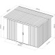 Abrigo de jardim em aço galvanizado 0,4 mm WOODSTEEL 6,6 m² com telhado de uma água + kit de fixação – X-METAL