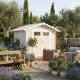 Abrigo de jardim em PVC 4m² UTILITY branco e cinza-verde Grosfillex