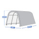 Garagem desmontável 6,1 x 3 m – 18,3 m² em aço galvanizado + PES e polietileno cinzento – Jôbu