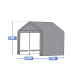 Abrigo de jardim desmontável 3 x 1,8 m – 5,4 m² em aço galvanizado + PES e polietileno cinzento – Jôbu