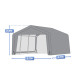 Abrigo de jardim desmontável 3,7 x 3,7 m – 13,69 m² em aço galvanizado + PES e polietileno cinzento – Jôbu