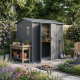 Abrigo de jardim em aço galvanizado Roka 4,08m² + Kit de ancoragem - X-METAL