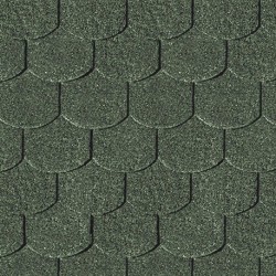 Telhas betuminosas verdes tipo cauda de castor – 3 m²