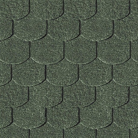 Telhas betuminosas verdes tipo cauda de castor – 3 m²