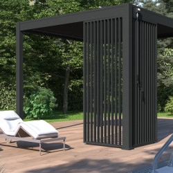Painel lateral antracite de 1m com persianas verticais - OMBREA VS