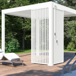 Painel lateral branco de 1m com grelhas verticais - OMBREA VS