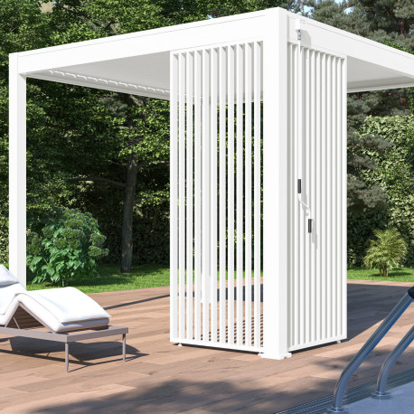 Painel lateral branco de 1m com grelhas verticais - OMBREA VS