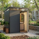 Abrigo de jardim modular com isolamento 2x2m antracite e preto - piso incluído - Everbox