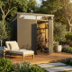 Abrigo de jardim modular com isolamento 2x2m antracite e preto - piso incluído - Everbox