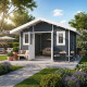 Abrigo de jardim em madeira compósita 28mm antracite 10,71m² PREMIUM - Woodlife Garden