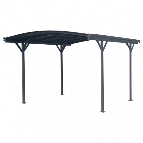 Carport em alumínio antracite 3x3,63 m com policarbonato de 6 mm X-METAL