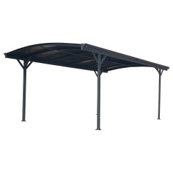 Carport em alumínio antracite 3x4,34m e policarbonato 6mm X-METAL