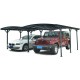 Carport duplo em alumínio antracite e policarbonato 6mm X-METAL