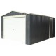 Garagem metálica antracite 17,31m² porta de enrolar + kit de fixação X-METAL