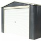 Garagem metálica antracite 15,14m² porta de enrolar + kit de fixação X-METAL
