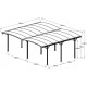 Carport duplo em alumínio antracite e policarbonato 6mm X-METAL