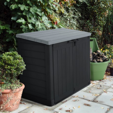 Cofre de Jardim Multifuncional em Resina 1200L com Teto Plano Preto - Keter