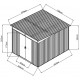 Abrigo de jardim em metal 6,67m² Skylight antracite + kit de fixação X-METAL