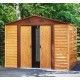Abrigo de jardim em metal aspecto madeira 6,62m² + kit de fixação X-METAL