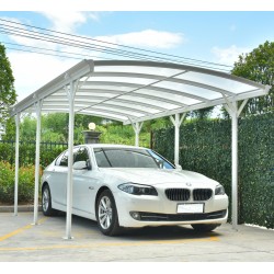 Carport em alumínio branco 3x5,05m e policarbonato 6mm X-METAL