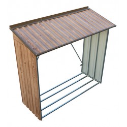 Abrigo para lenha metálico 1,33m² - imitação de madeira - Duramax: