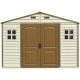 Abrigo de jardim PVC bege e castanho WoodSide 8,02m² - Duramax
