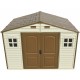 Abrigo de jardim PVC bege e castanho WoodSide 8,02m² - Duramax