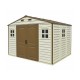 Abrigo de jardim PVC bege e castanho WoodSide 8,02m² - Duramax