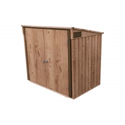 Abrigo metálico para cobrir os caixotes do lixo 154,2x96x130,5cm cor imitação madeira -DURAMAX