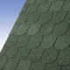 Telhas betuminosas verdes tipo cauda de castor – 3 m²