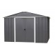 Abrigo de jardim metálico antracite 12m² + kit de fixação incluído - YARDMASTER