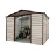 Abrigo de jardim metálico bege e castanho 11,39m² + kit de fixação incluído - YARDMASTER