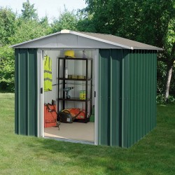 Abrigo de jardim metálico verde 4,38m² + kit de fixação incluído - YARDMASTER