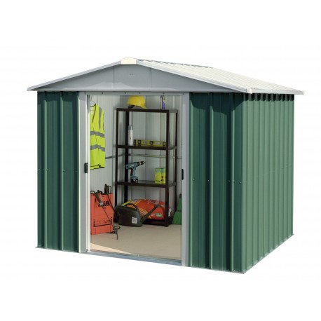 Abrigo de jardim metálico verde 5,25m² + kit de fixação incluído - YARDMASTER