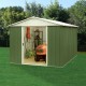 Abrigo de jardim metálico verde 7,18m² + kit de fixação incluído - YARDMASTER
