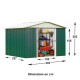 Abrigo de jardim metálico verde 7,18m² + kit de fixação incluído - YARDMASTER