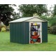 Abrigo de jardim metálico verde 8,48m² + kit de fixação incluído - YARDMASTER