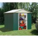 Abrigo de jardim metálico verde 9,03m² + kit de fixação incluído - YARDMASTER