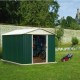 Abrigo de jardim metálico verde 12m² + kit de fixação incluído - YARDMASTER
