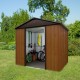 Abrigo de jardim metálico aspeto madeira e castanho 12m² + kit de fixação incluído - YARDMASTER