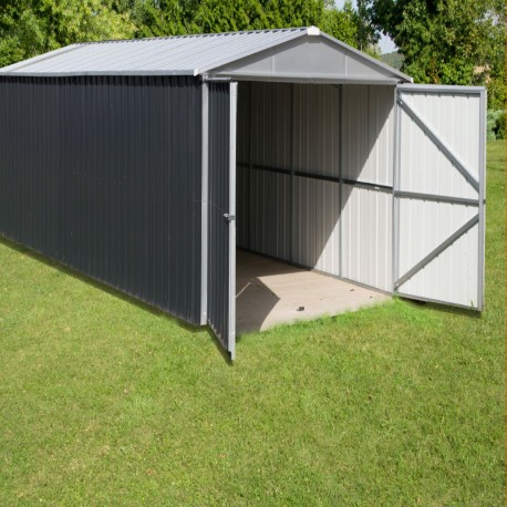 Garagem metálica antracite 19,07m² + kit de fixação incluído - YARDMASTER