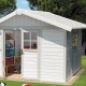 Abrigo de jardim em PVC 7,5m² DECO cinza-verde e branco Grosfillex