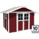 Abrigo de jardim em PVC 7,5m² DECO vermelho e branco Grosfillex