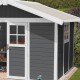 Abrigo de jardim em PVC 7,5m² DECO cinzento escuro e branco Grosfillex 