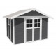 Abrigo de jardim em PVC 7,5m² DECO cinzento escuro e branco Grosfillex 