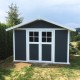 Abrigo de jardim em PVC 7,5m² DECO cinzento escuro e branco Grosfillex 