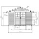 Abrigo de jardim em PVC 11,2m² DECO cinzento escuro e branco Grosfillex 