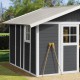 Abrigo de jardim em PVC 11,2m² DECO cinzento escuro e branco Grosfillex 